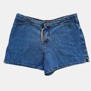 Emergency Exit Vintage 90s High Rise Drawstring‎ Denim mom Shorts Blue sz 10 Y2K